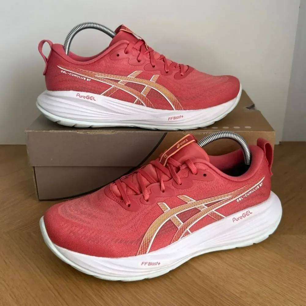 ASICS Gel- Cumlus 27 Dark Pink /Clay Orange Women Running Sneakers- SZ 9.5